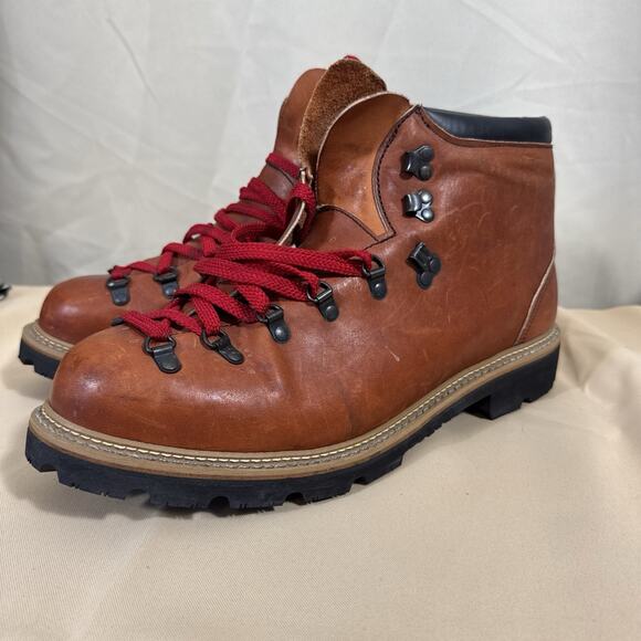 Vintage Steel Toe Leather Work Boots Vibram Bottoms Heritage Sz 13 USA Made main image 12